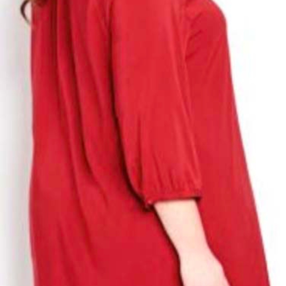 TUNIC, ¾ SLEEVES, SANGRIA, SIZE 24, RAYON SPANDEX, SCOOP NECK WITH VEE, FAGGOTIN